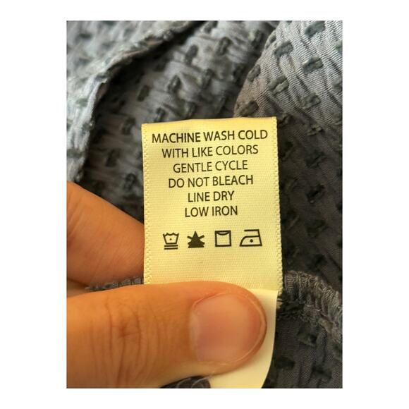 Max Studio three quarter sleeve pullover button blouse top blue size 2X - Picture 7 of 7